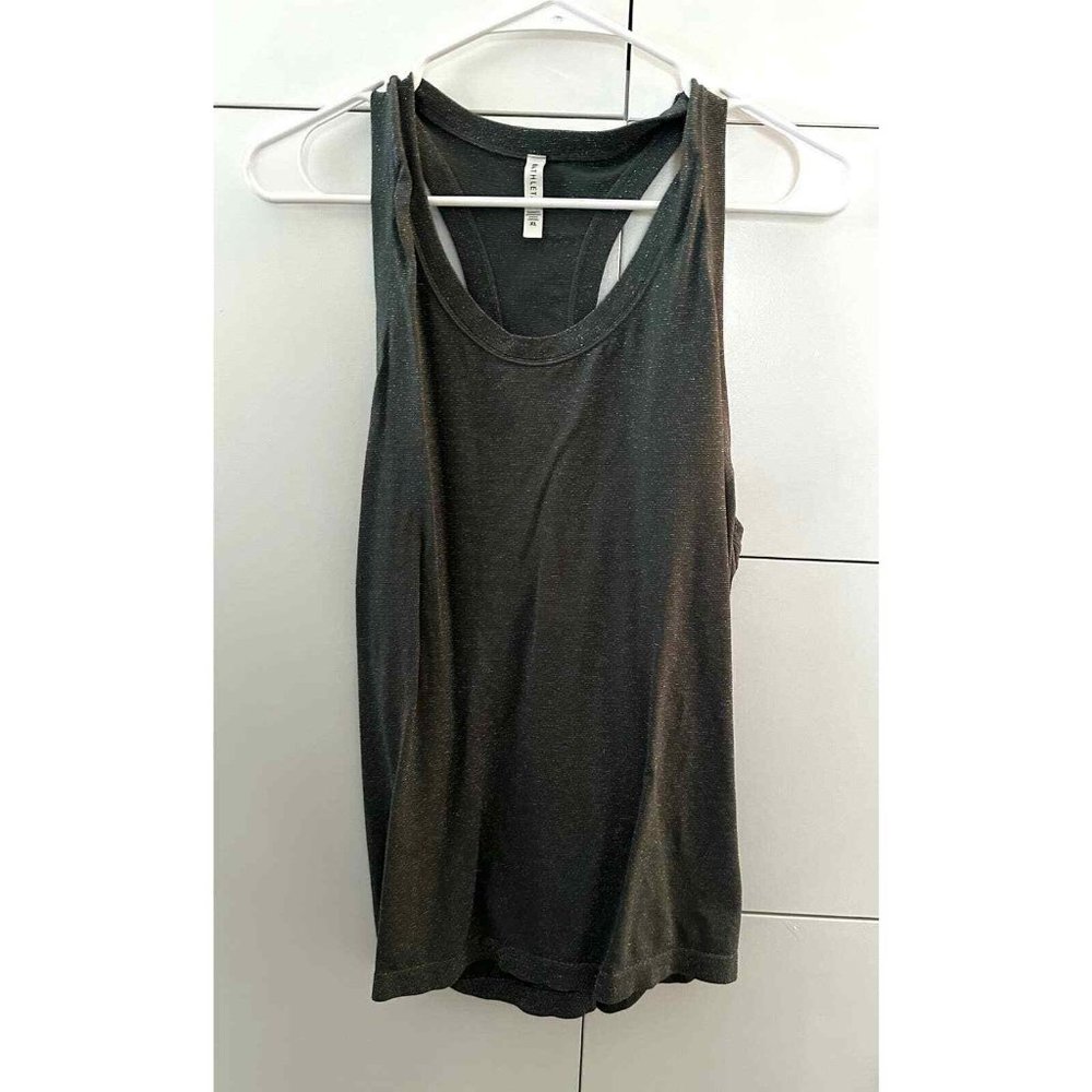 Athleta Glitter Gray Scoop Neck Racerback Tank Top Extra Large Metallic Athletic